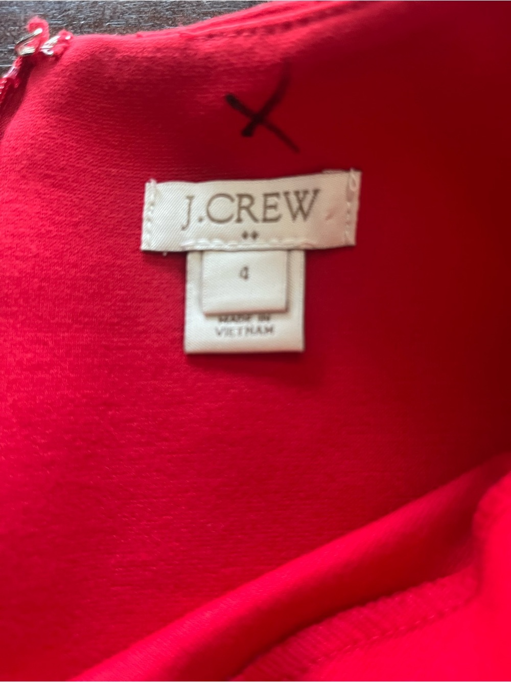 J. Crew Bright Red Dress Top - Picture 2 of 3
